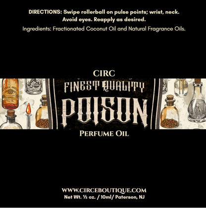 Finest Quality Poison Perfume Oil – 10ml Glass Roller Bottle