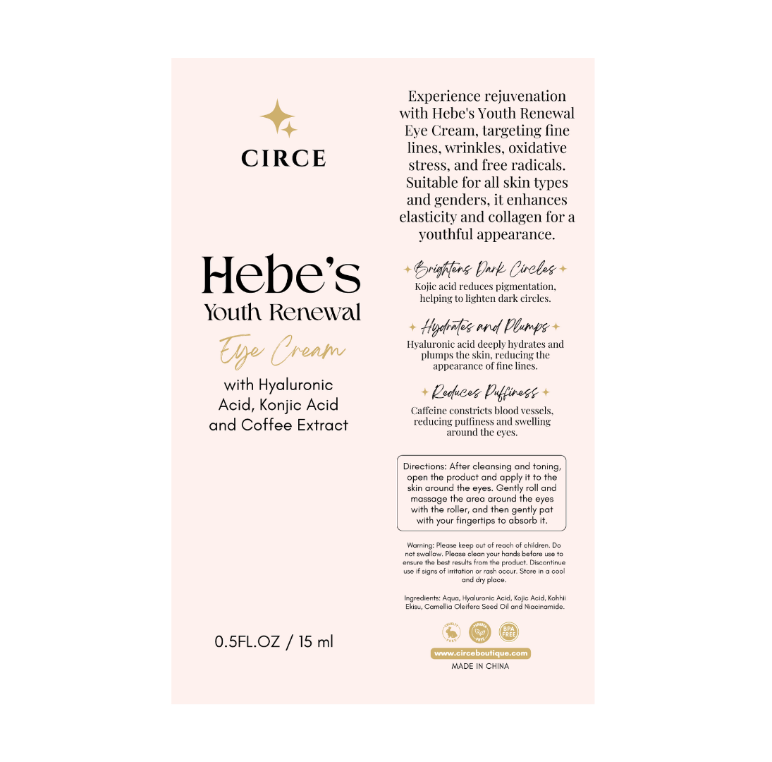 Hebe's Youth Renewal Eye Cream - For Dark Circles and Puffiness  from Circe Boutique