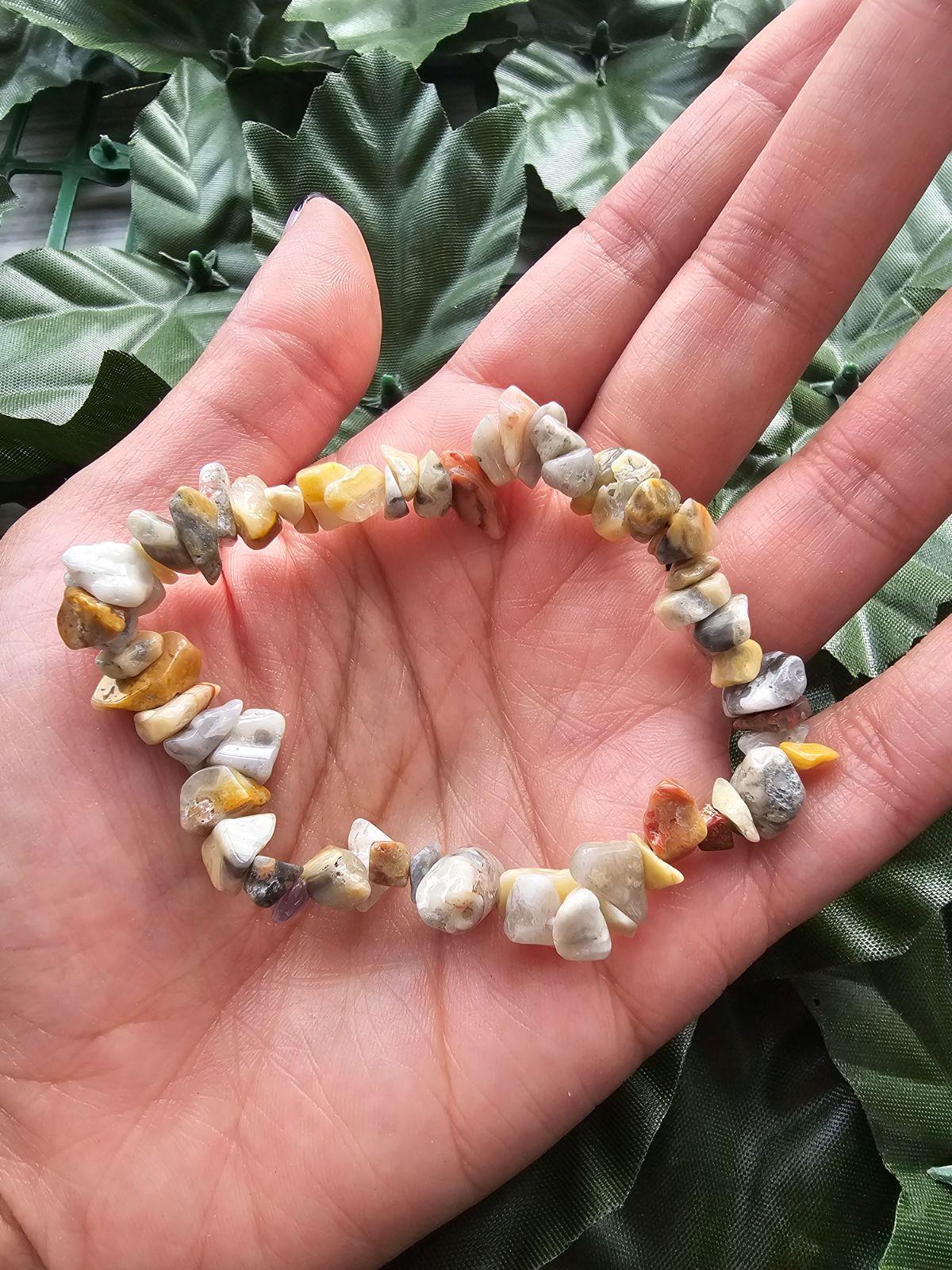 Crazy Lace Agate Chip Stretch Bracelet - Jewelry  from Circe Boutique