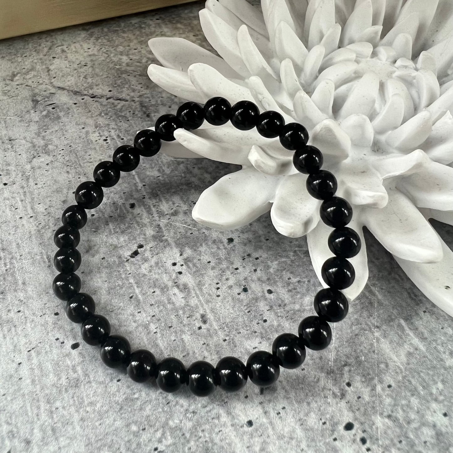 Shungite Round Bead Stretch Bracelet - Jewelry  from CirceBoutique