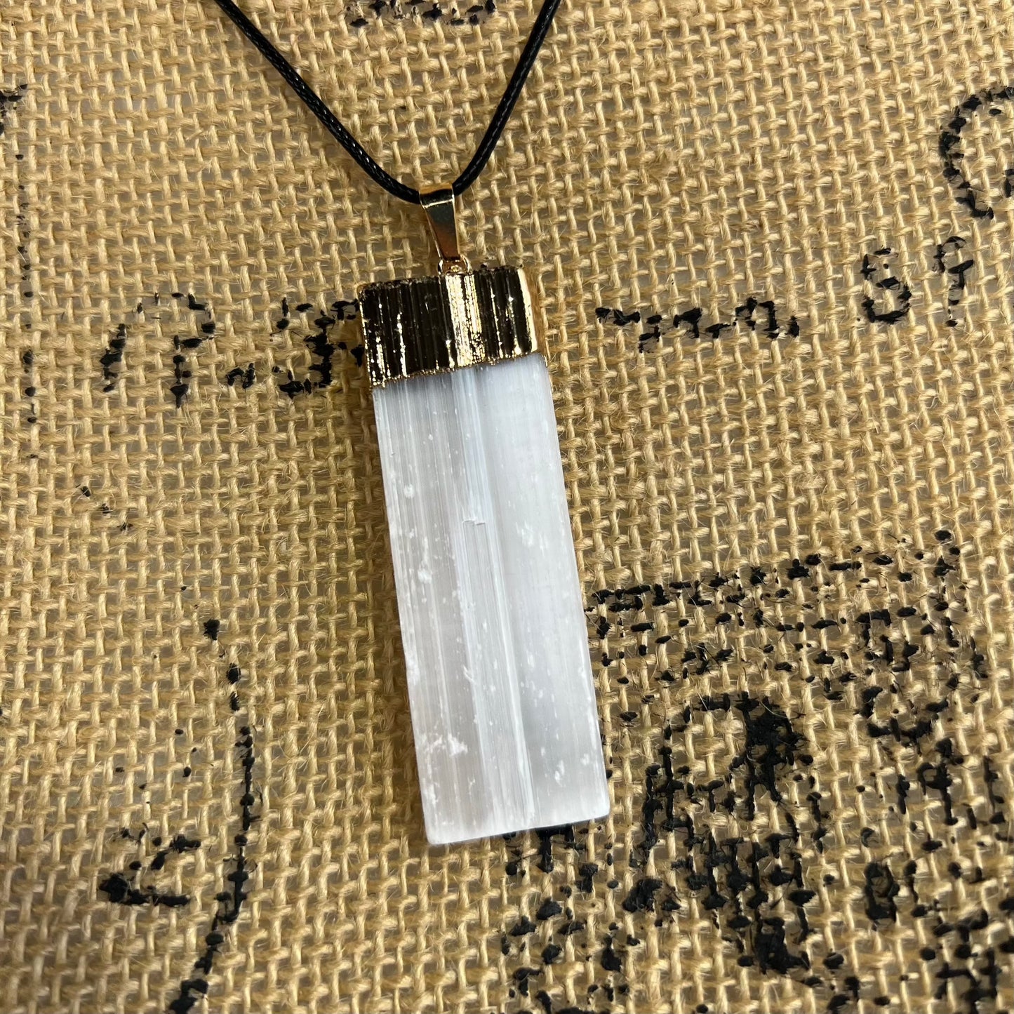 N61-62-Selenite Slab Necklace - Jewelry  from Circe Boutique