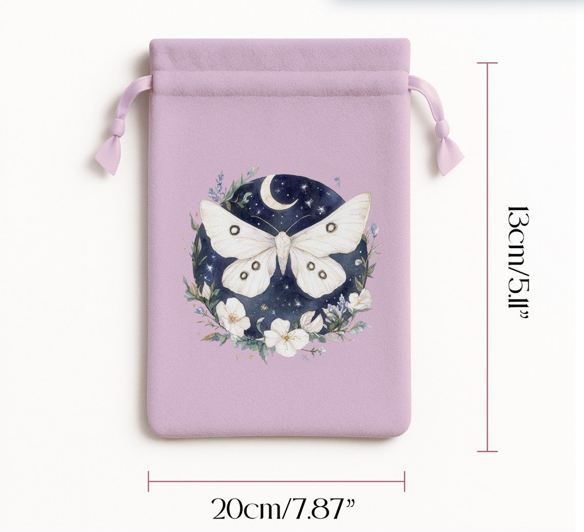 Velvet Arcana by CIRCE – Mystic Moth Blush Pink Tarot Bag