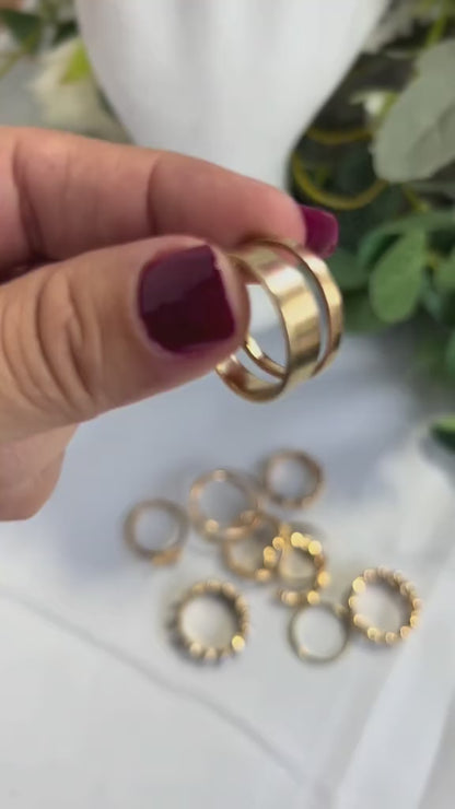 10 pc Gold Basics Ring Set - Jewelry