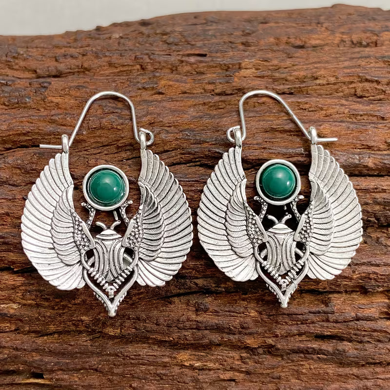 Gyptian-inspired Sacred Winged Moth Large Earrings
