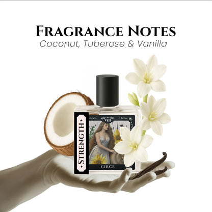 The Strength Tarot Perfume Oil – 1.7 oz Roller | Bergamot, Amber & Vanilla  from Circe Boutique