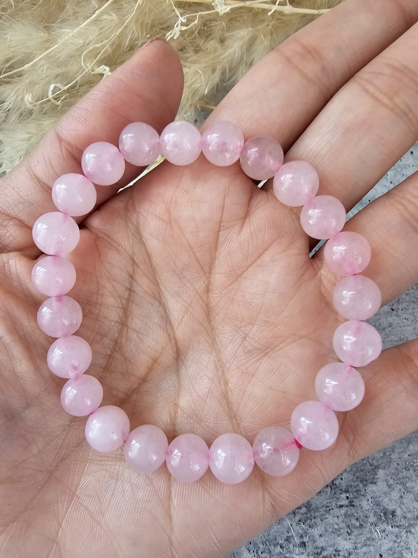Rose quartz Round Bead Stretch Bracelet - Two Beads Sizes Available - Jewelry  from CirceBoutique