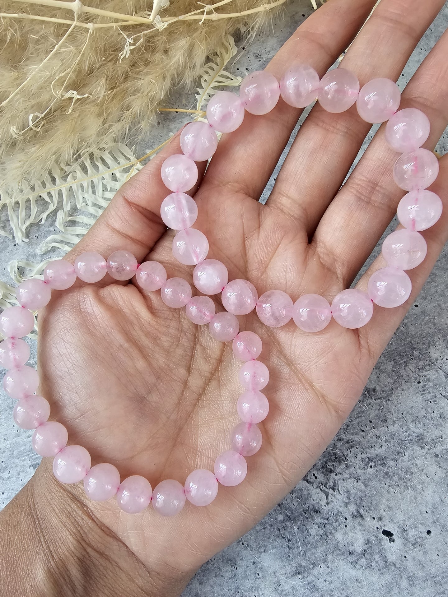 Rose quartz Round Bead Stretch Bracelet - Two Beads Sizes Available - Jewelry  from CirceBoutique