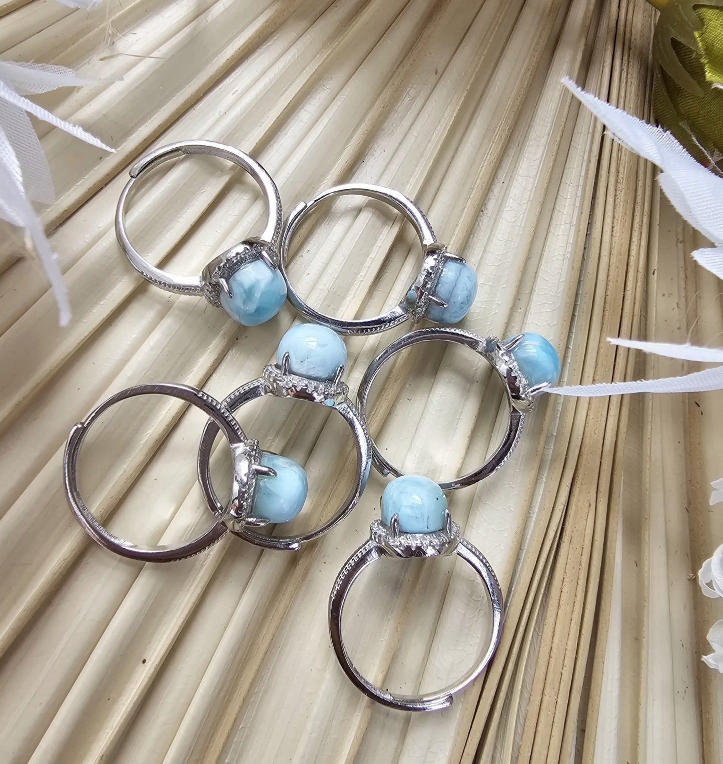 Larimar Gemstone Adjustable Ring - Jewelry  from China Wholesaler