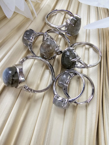 Labradorite Oval Gemstone Adjustable Ring - Jewelry  from China Wholesaler