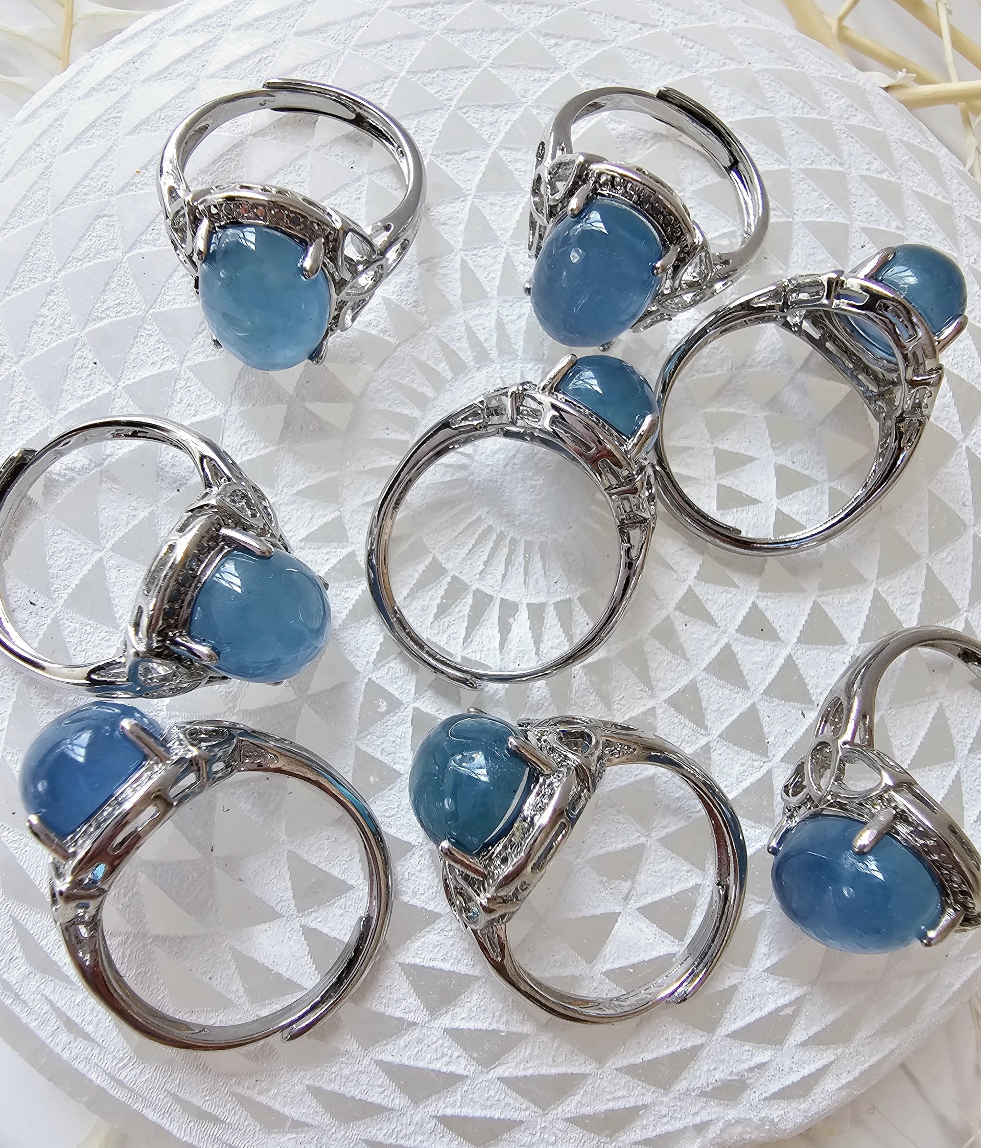 Aquamarine Oval Gemstone Adjustable Ring - Jewelry  from China Wholesaler