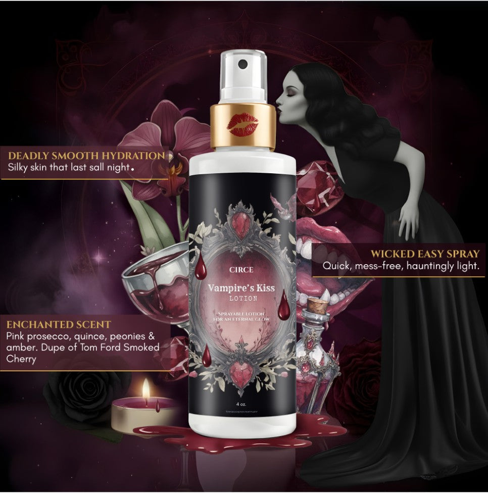 Vampire’s Kiss Spray Lotion – 6.7 oz Fine Mist Bottle