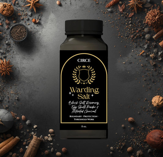 Warding Salt – Ritual Protection Blend with Black Salt, Rosemary & Activated Charcoal (8 oz)